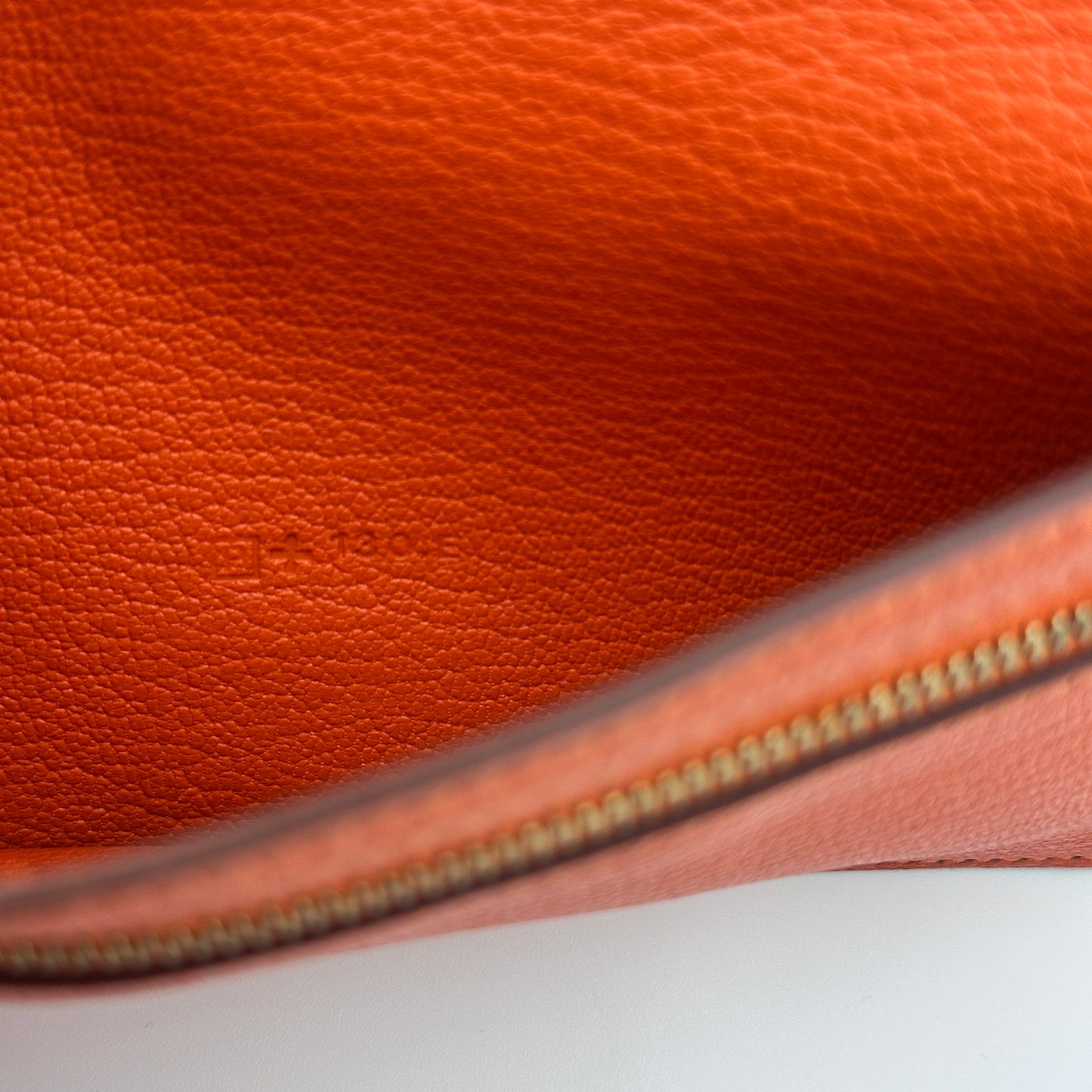 Béarn leather wallet Orange Gold Hardware