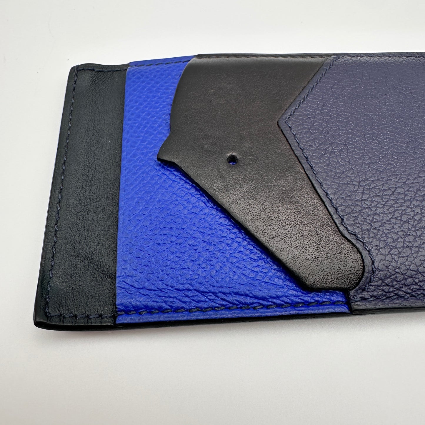Petit Chevaux Vertical Business Card Case Black Blue