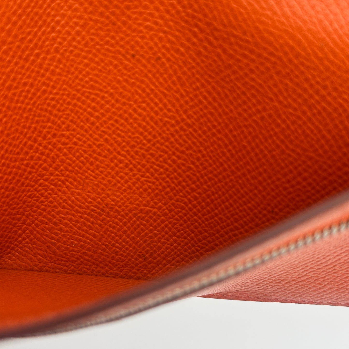 Béarn leather wallet Orange Silver Hardware