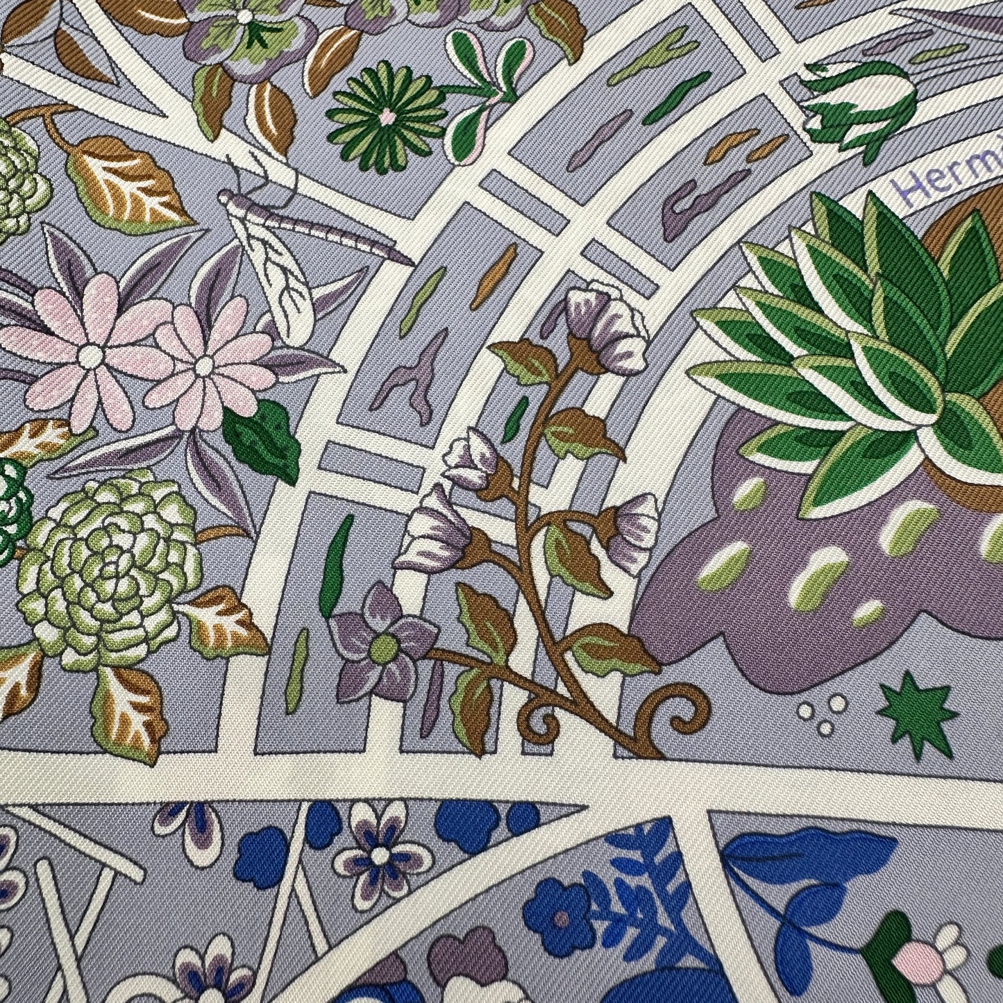 90cm Silk Scarf Blue