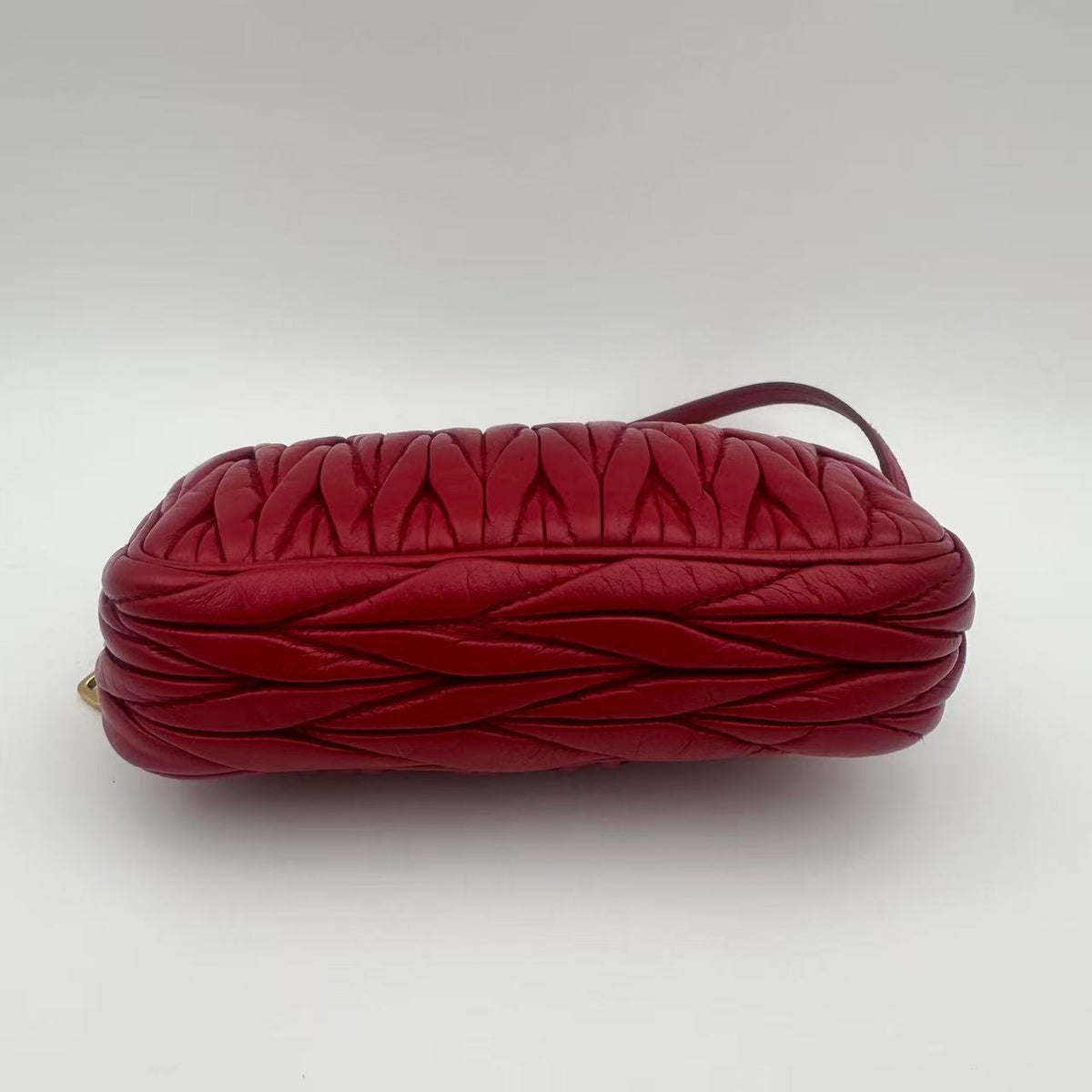 Nappa Matelasse Double Zip Pochette Clutch Rosso — view 6 of 7 Nappa Matelasse Double Zip Pochette Clutch Rosso, view 6 of 7