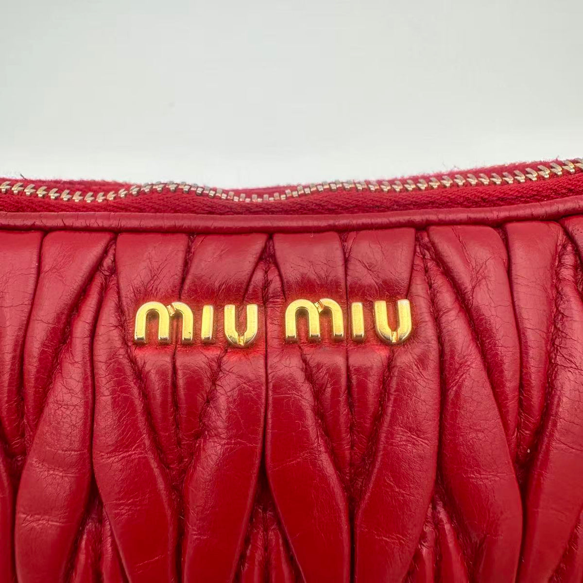 Nappa Matelasse Double Zip Pochette Clutch Rosso — view 5 of 7 Nappa Matelasse Double Zip Pochette Clutch Rosso, view 5 of 7
