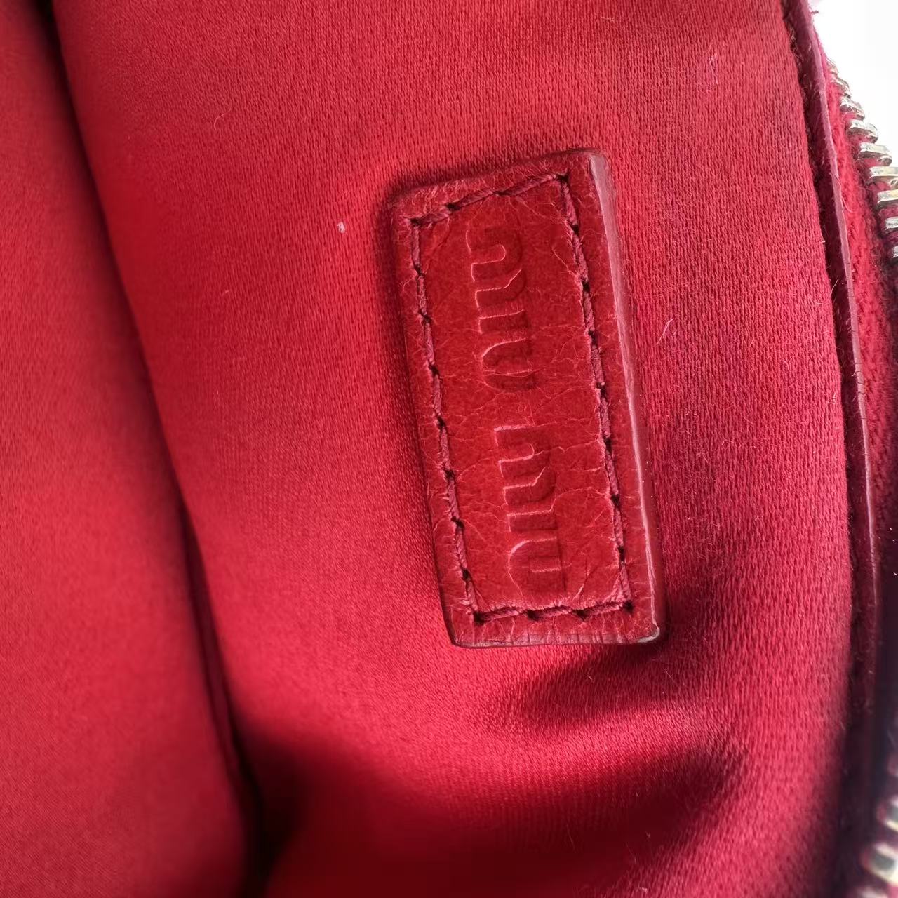 Nappa Matelasse Double Zip Pochette Clutch Rosso