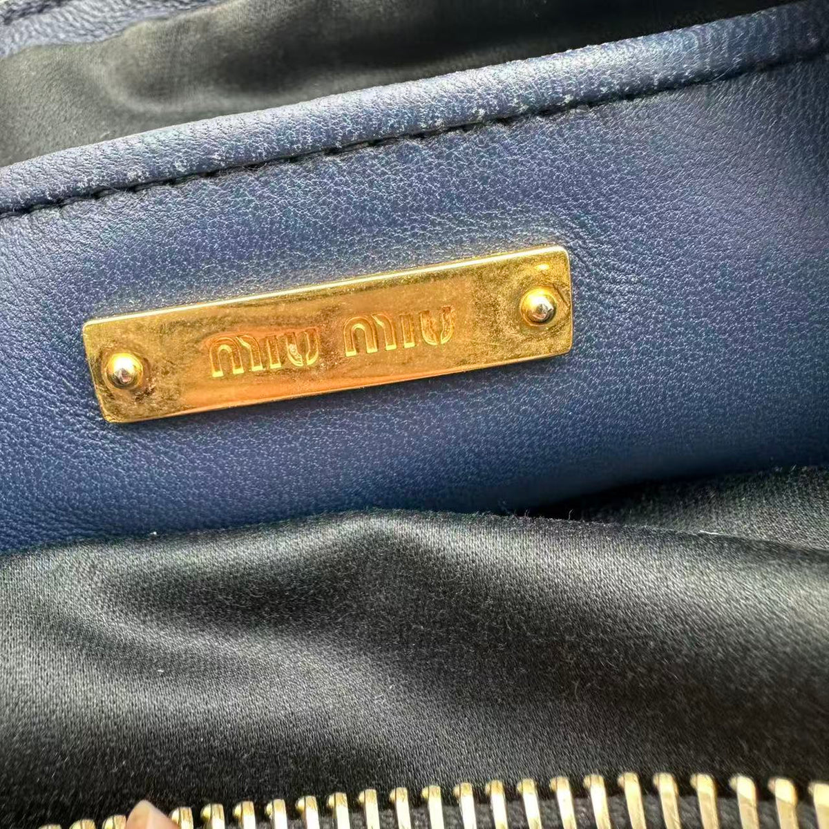 Miu Miu Small Camera Case Crumpled Lambskin Blue — view 4 of 7 Small Camera Case Crumpled Lambskin Blue, view 4 of 7
