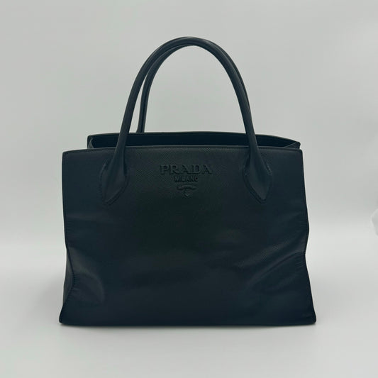Pre-owned Prada Saffiano Lux Tote Bag (Black)