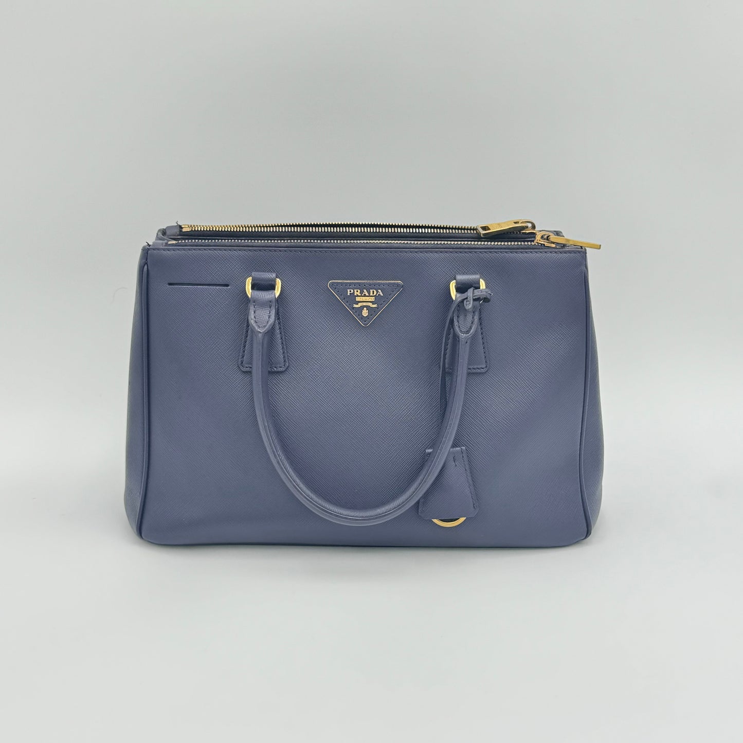 Saffiano LeatherDouble Zip Small Tote Bag (missing original strap)