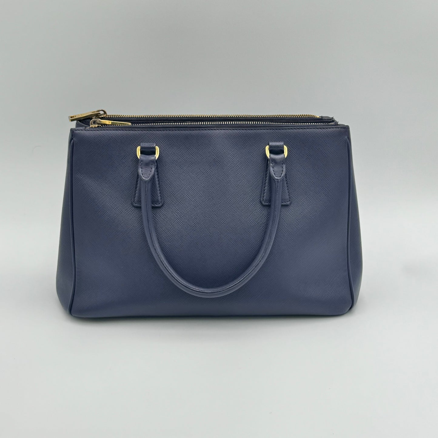 Saffiano LeatherDouble Zip Small Tote Bag (missing original strap)