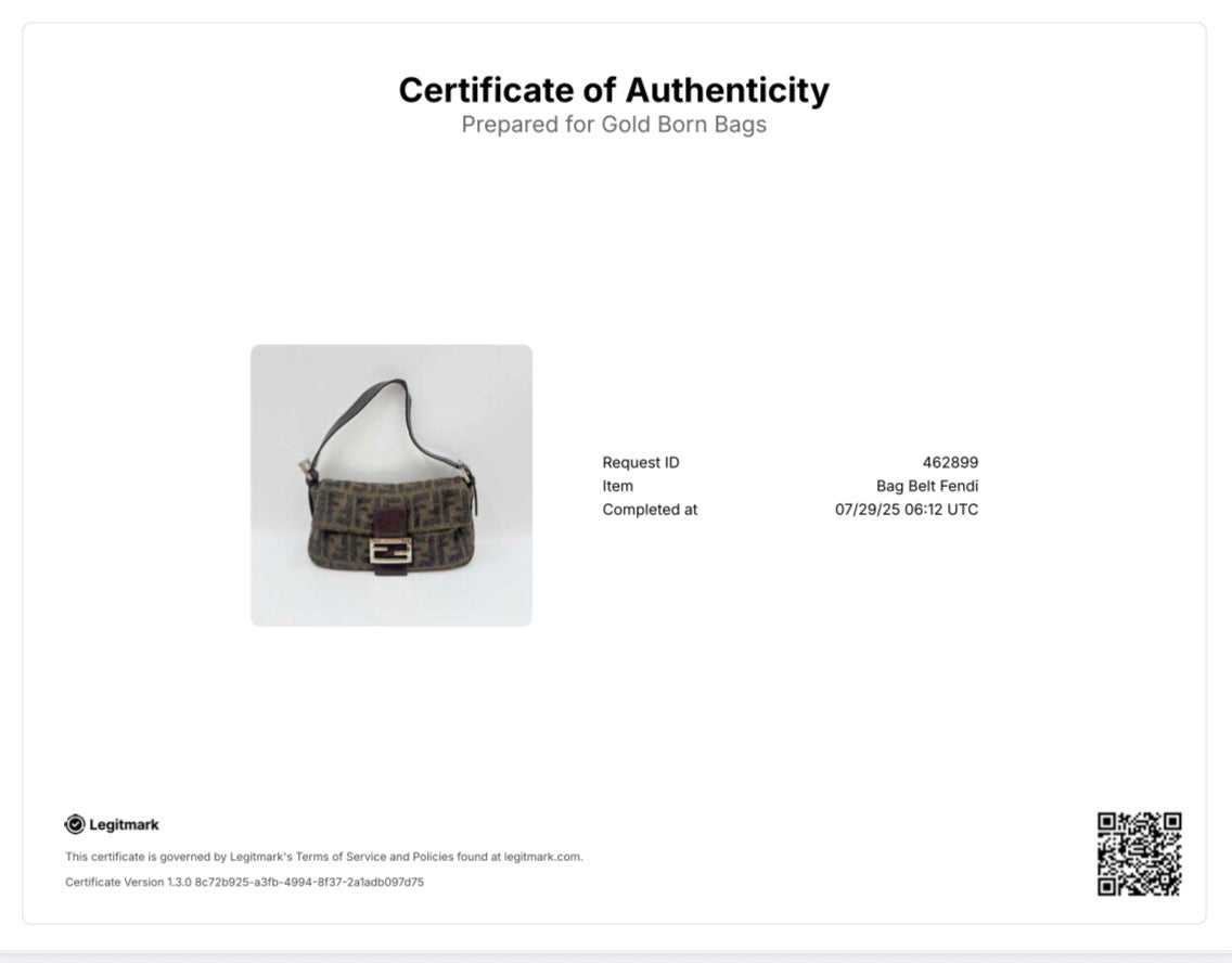 Wool Zucca FF Baguette Vintage Shoulder Bag